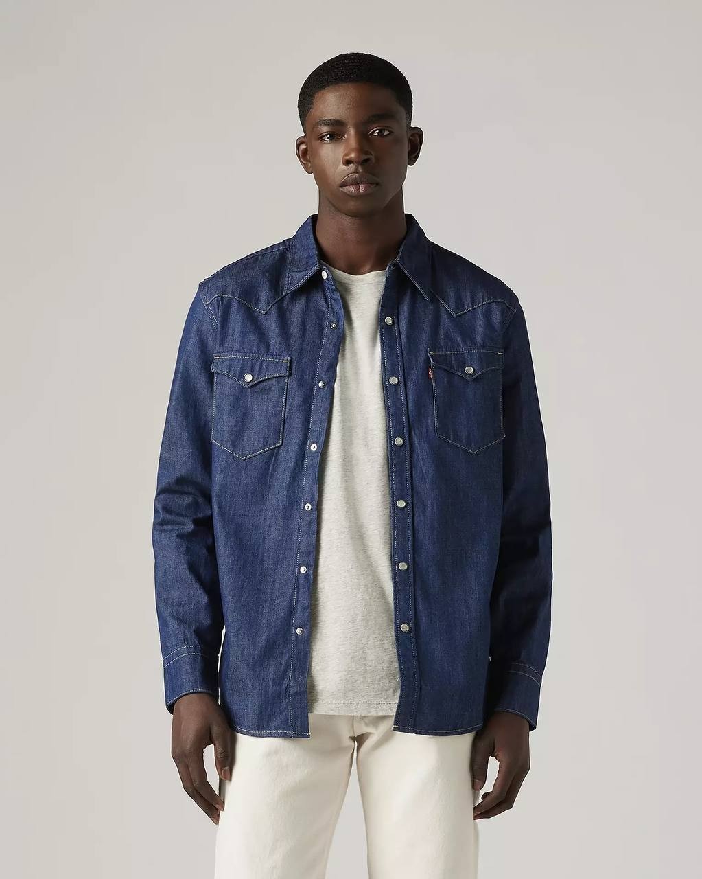 Levi’s Classic Western Standard Fit Shirt Dark Wash 1X NWT $69.50