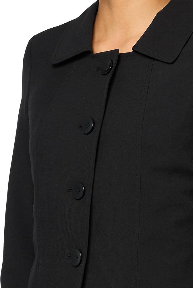 Le Suit Women’s Button Blazer Dress Suit– Black – 6P – NWT – $300