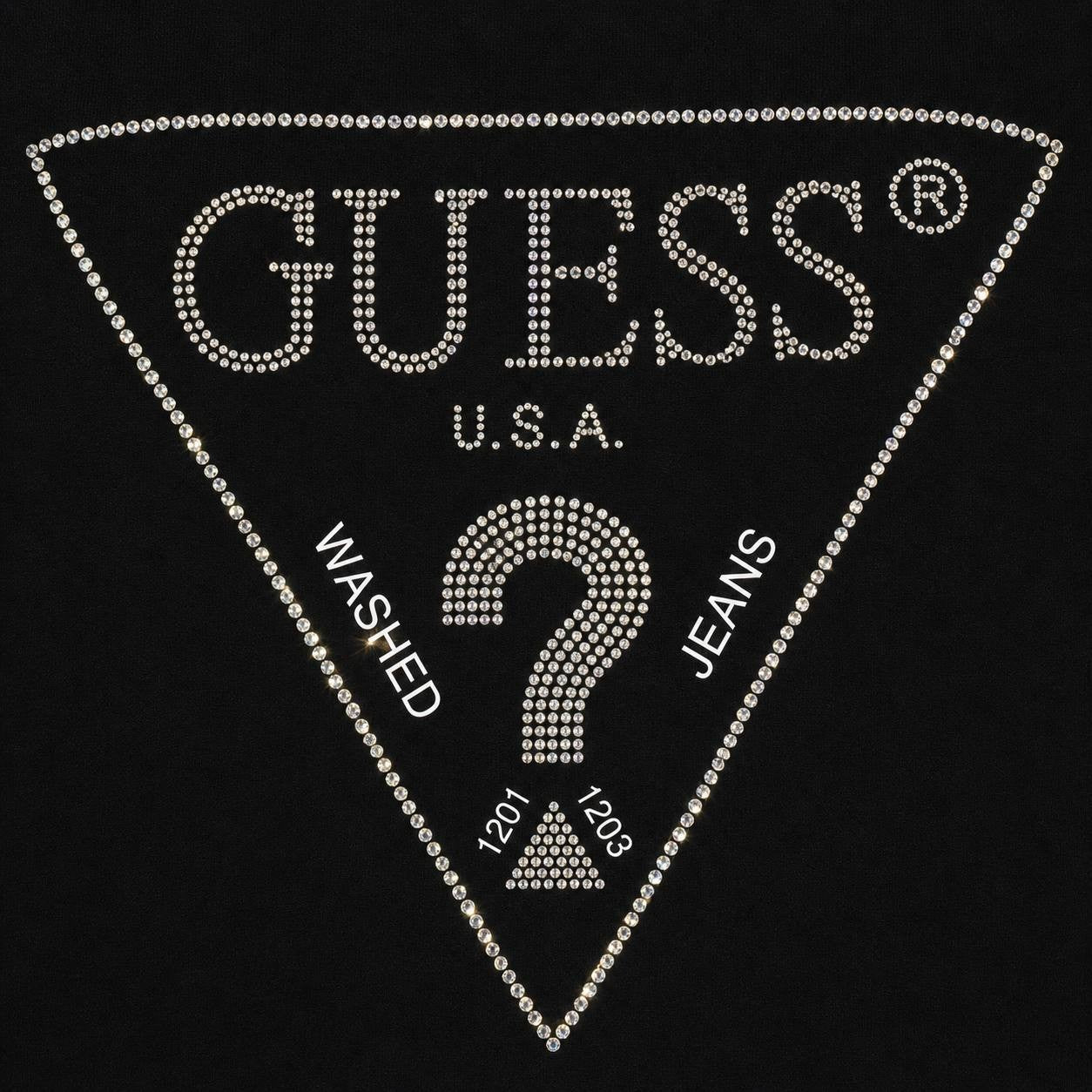 Guess Eco Embellished Logo T-Shirt Black Stretch Tee Size XL NWT $39 need wash