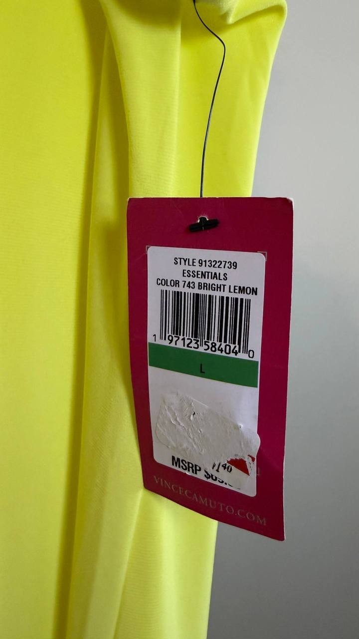 Vince Camuto Women’s  Maxi Dress Lime Crew Neck Size L NWT $69 (needs washing)