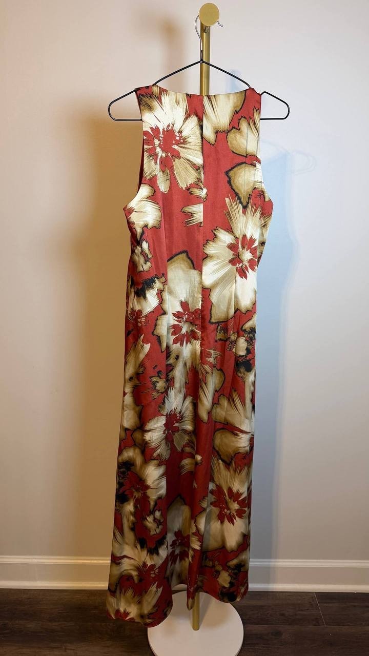 Anne Klein Printed Sleeveless Midi Dress Red 12 NWT $129