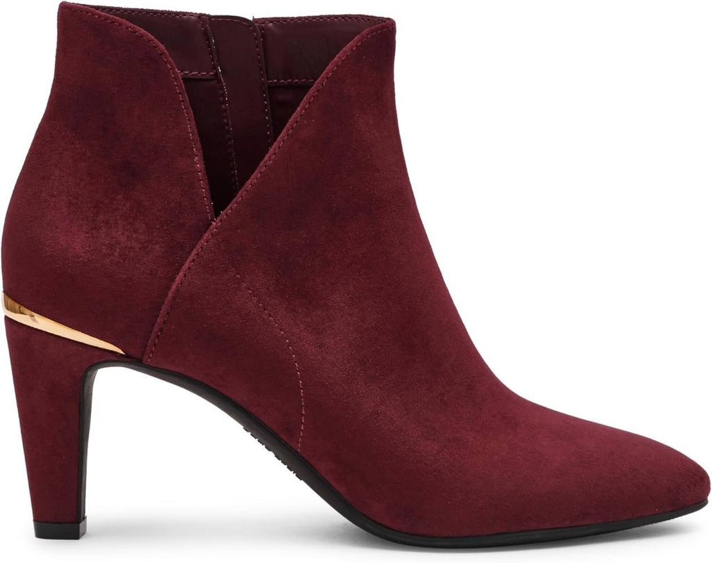 Anne Klein Annabelle Notch Ankle Dress Booties Burgundy 9M Heeled Booties NWB