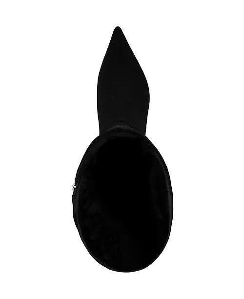 Nine West Tall Kitten Heel Boots 7.5M Black Suede New in Box MSRP $249