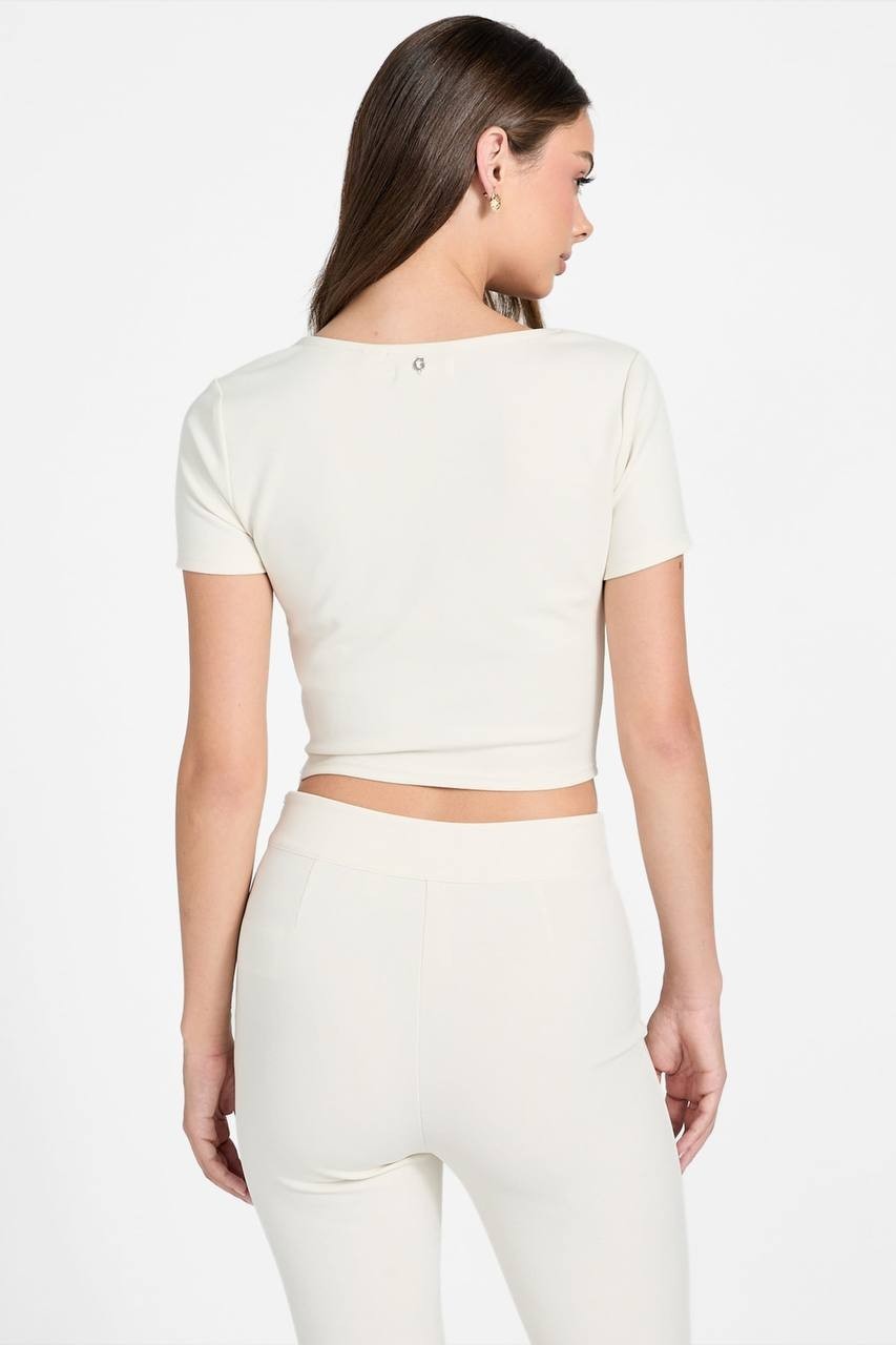 Guess  Women’s  Square  Neck  Top  Pearl  White  M  NWT  $69