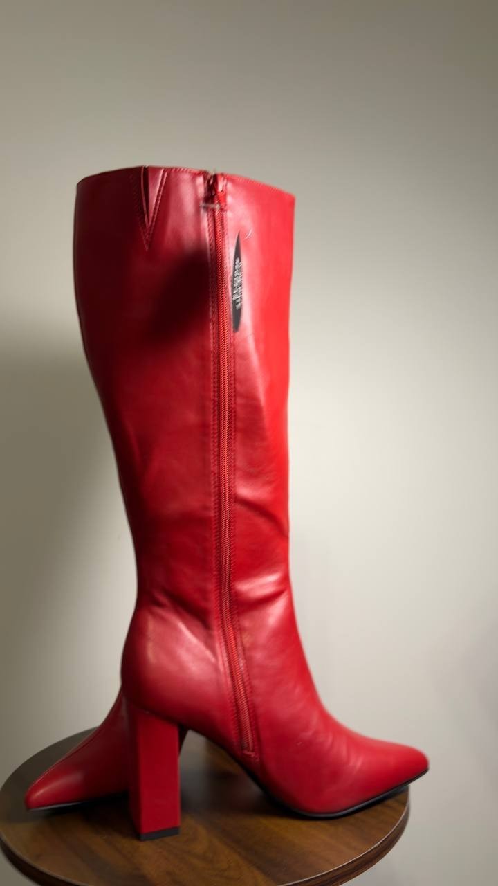 Wild  Pair  Islah  Block‑Heel  Dress  Boots  Red   8.5  New  No  Box  $99