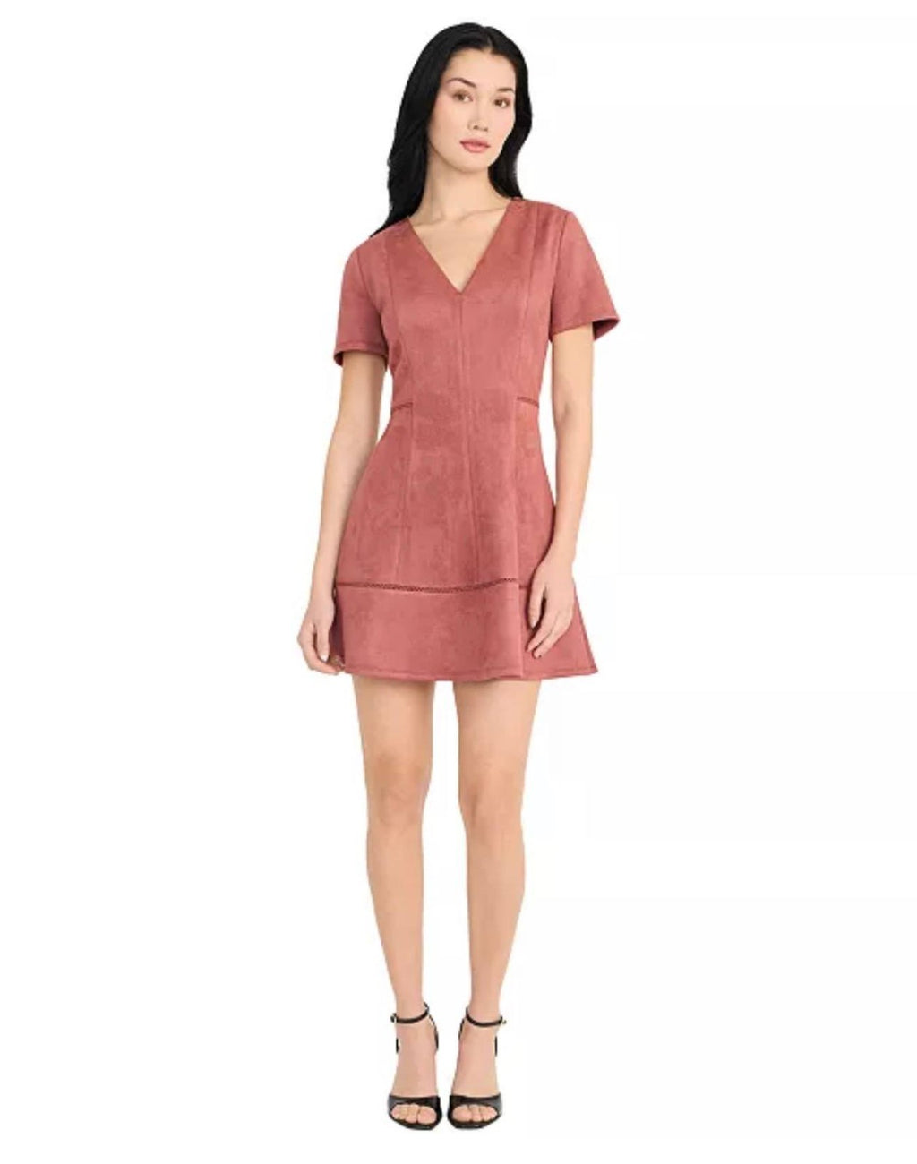 Donna Morgan Women’s V‑Neck Mini Dress – Pink – NWT – MSRP $138 – Sizes 0–16