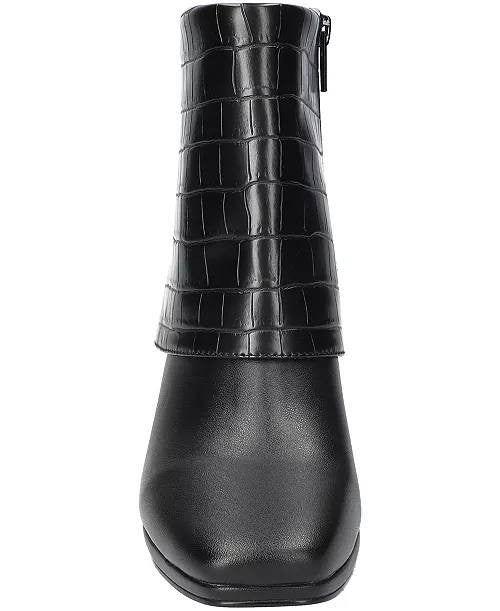 Easy Street Black Man‑Made Ankle Boots 12M NIB MSRP $100