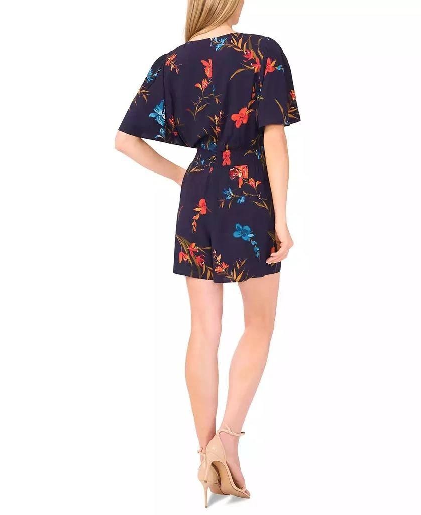 CeCe V-Neck Flutter-Sleeve Romper L Classic Navy NWT $79