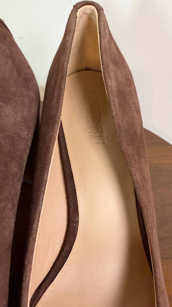 Lauren Ralph Lauren “Lanette”Brown Block Heel Suede Size 6B NIB msrp$155