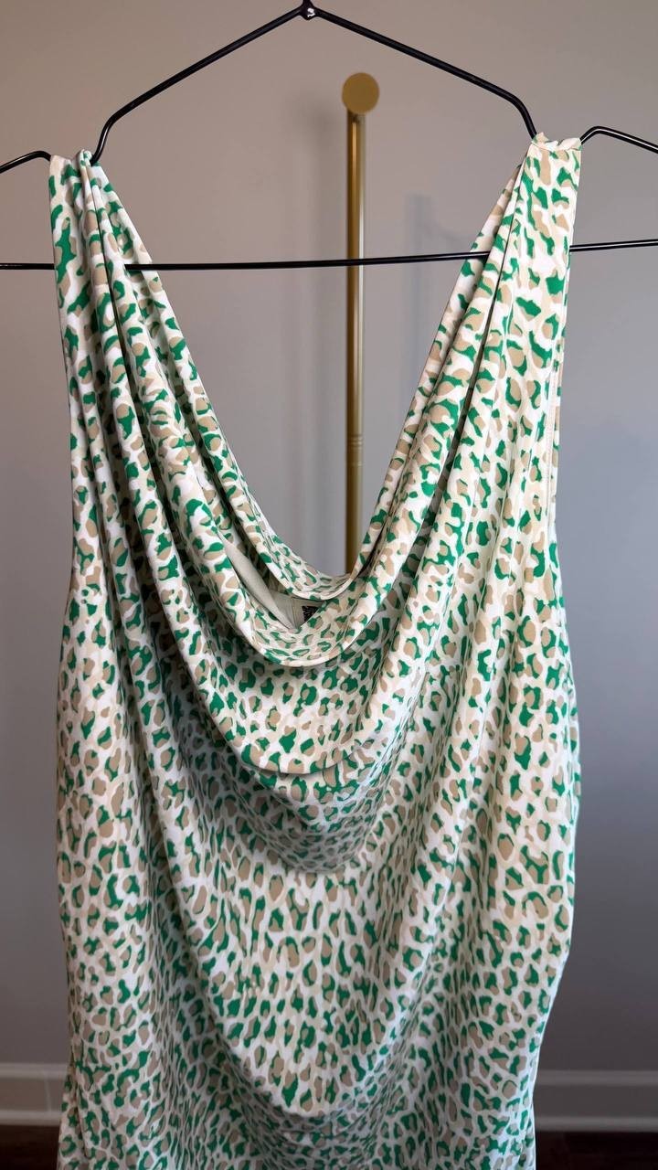 Anne Klein Animal Spot Cowl Neck Tank Tropical Multi XL NWT $69