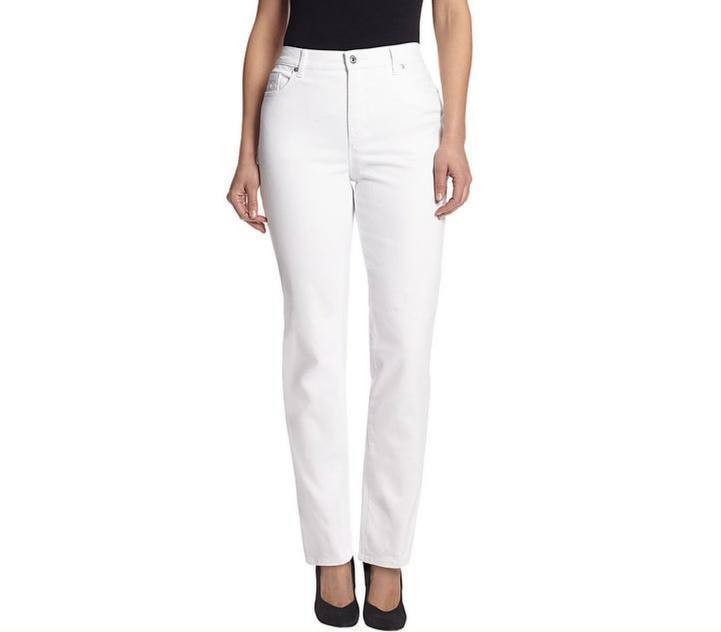 Gloria Vanderbilt Amanda Classic Straight Jeans Vintage White 4 NWT $52