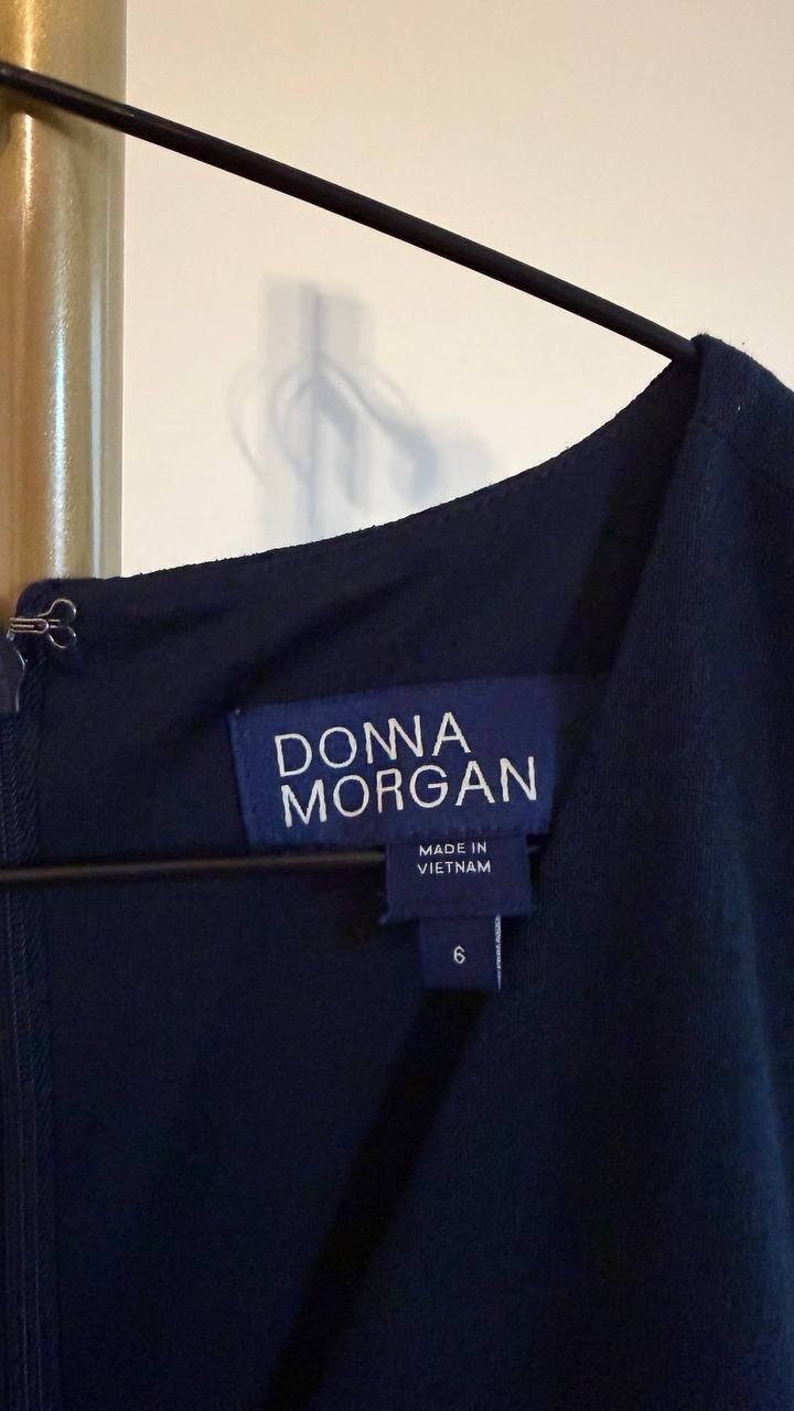Donna Morgan Peggy Mini Sheath Dress Navy 6 $108 NWT