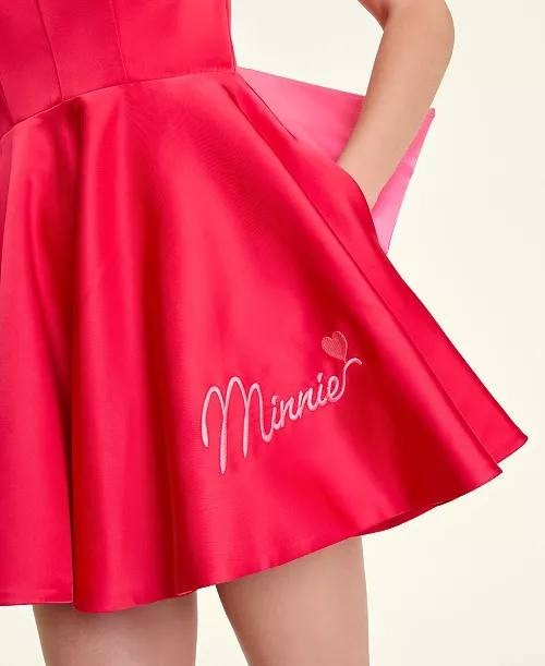 Disney Minnie Mouse Bow‑Back Fit & Flare Party Dress Red M NWT $129