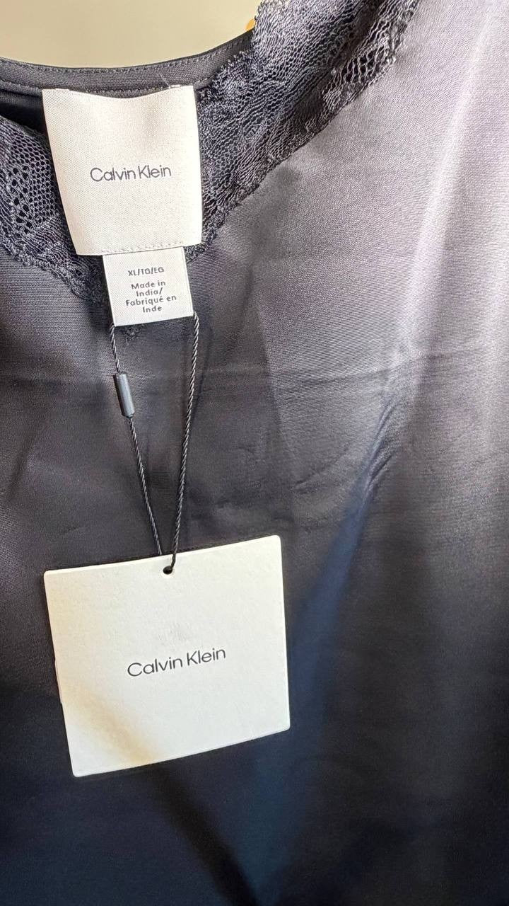Calvin Klein Lace‑Trim V‑Neck Camisole Black XL NWT $89