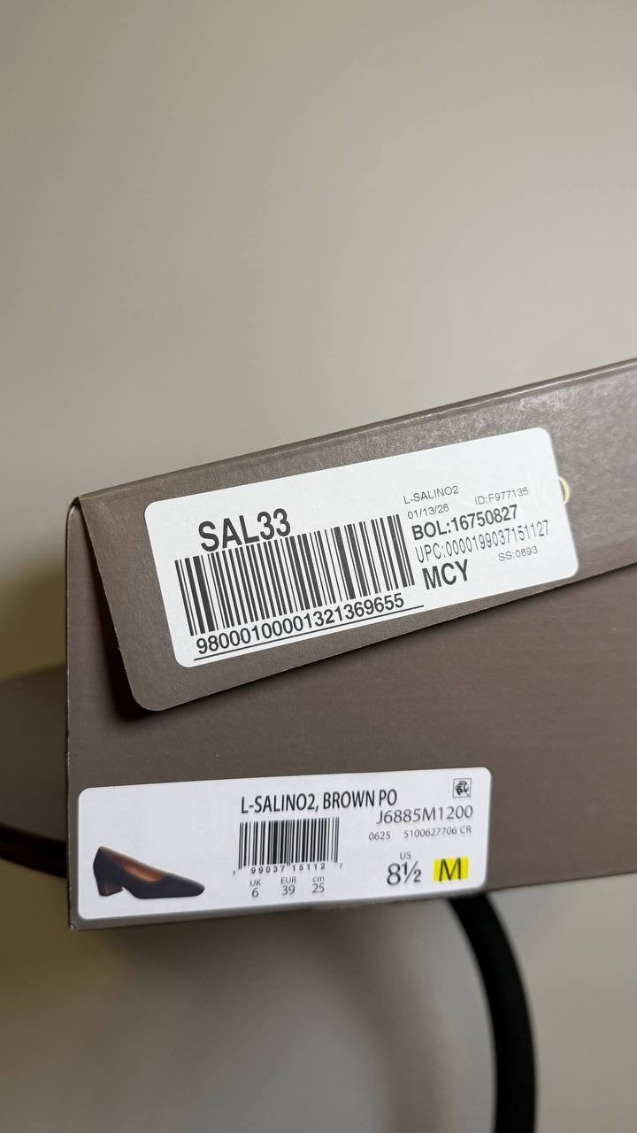 Franco Sarto Salino Pumps 8.5M Brown Leather Square Toe Block Heel NIB msrp$145
