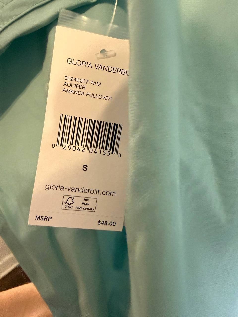 Gloria Vanderbilt Amanda Cotton Pullover Shirt – Size S – NWT – $48