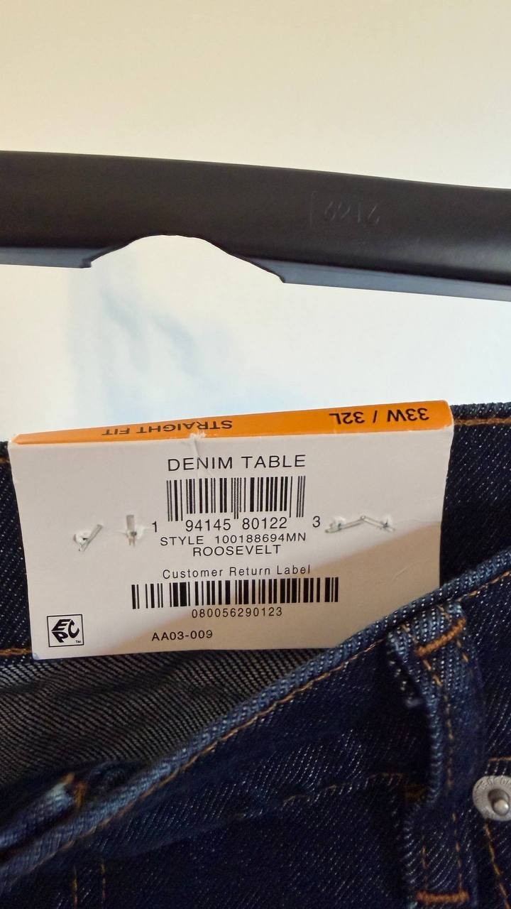 Mode of One Men’s Straight‑Fit Jeans Roosevelt 33W 32L $69.50 NWT