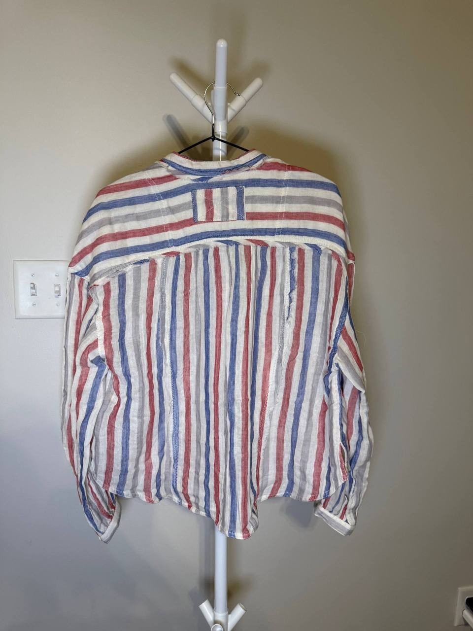We The Free Valley Stripe Double Cloth Button‑Up Shirt – Ivory – S – NWT – $128