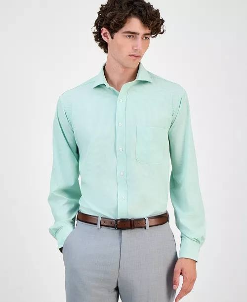Club Room Men’s Regular Fit Traveler Fine Stripe Dress Shirt 17.5 32/33 $60 NWT