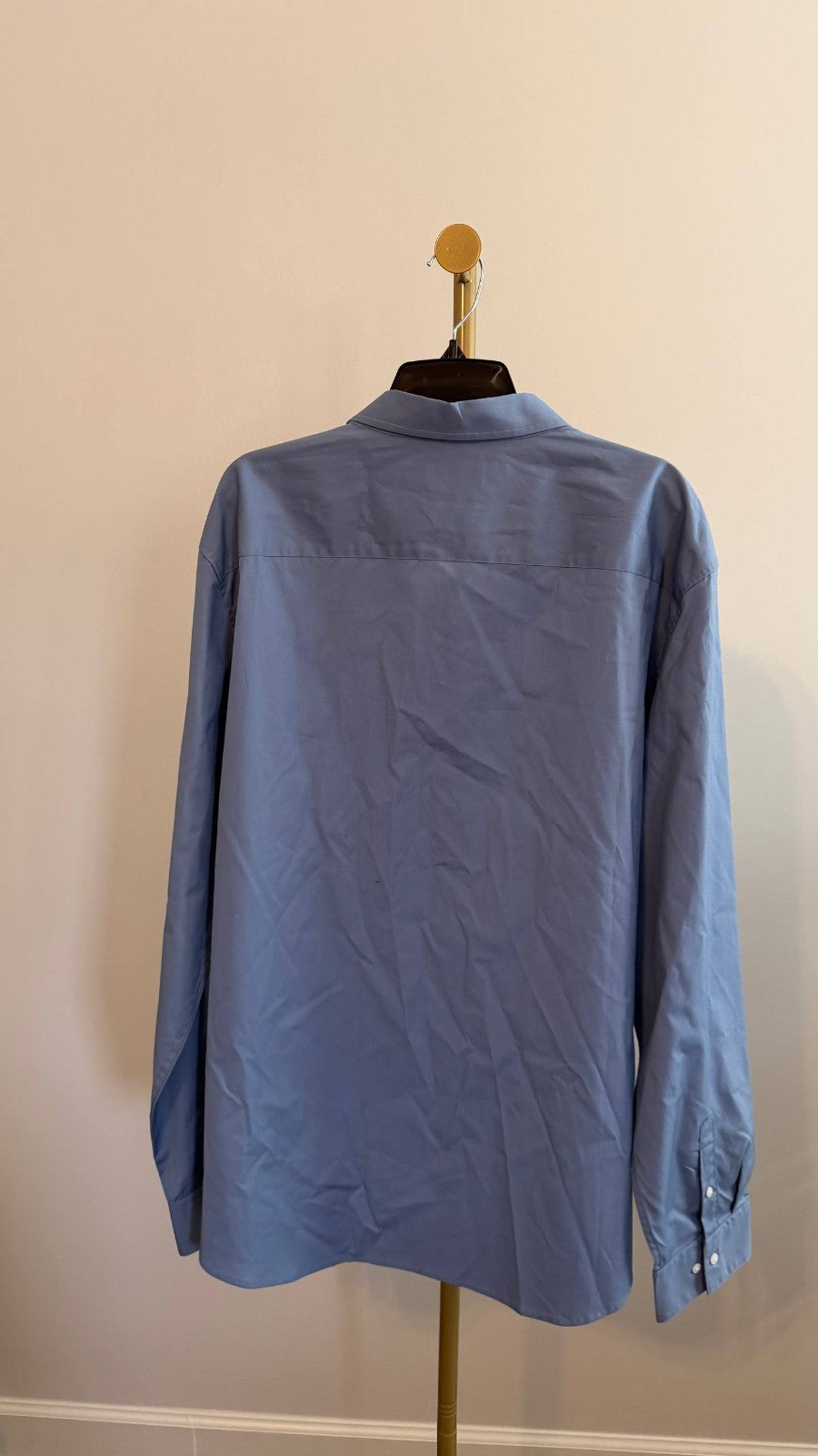 Calvin Klein Cotton Herringbone Slim Fit Dress Shirt Blue NWT $99
