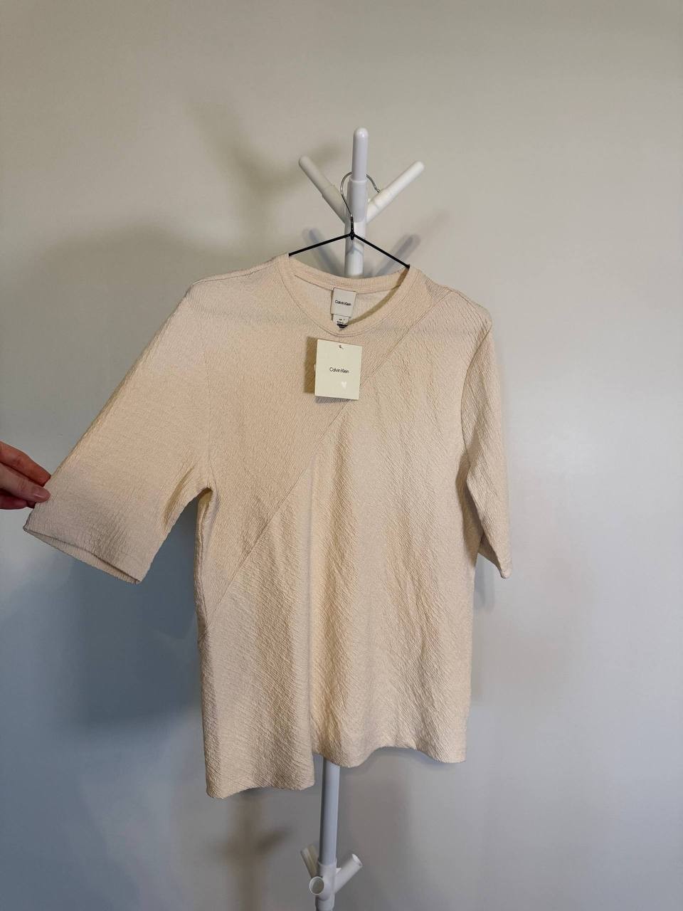 Calvin Klein Women’s Textured‑Knit –Ivory– Size L/G – NWT – $59