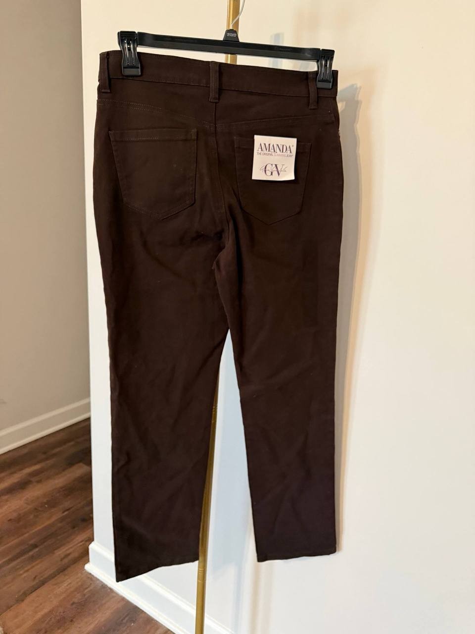Gloria Vanderbilt Amanda Straight‑Leg Jeans Coffee Roast 10P NWT Classic MSRP$52