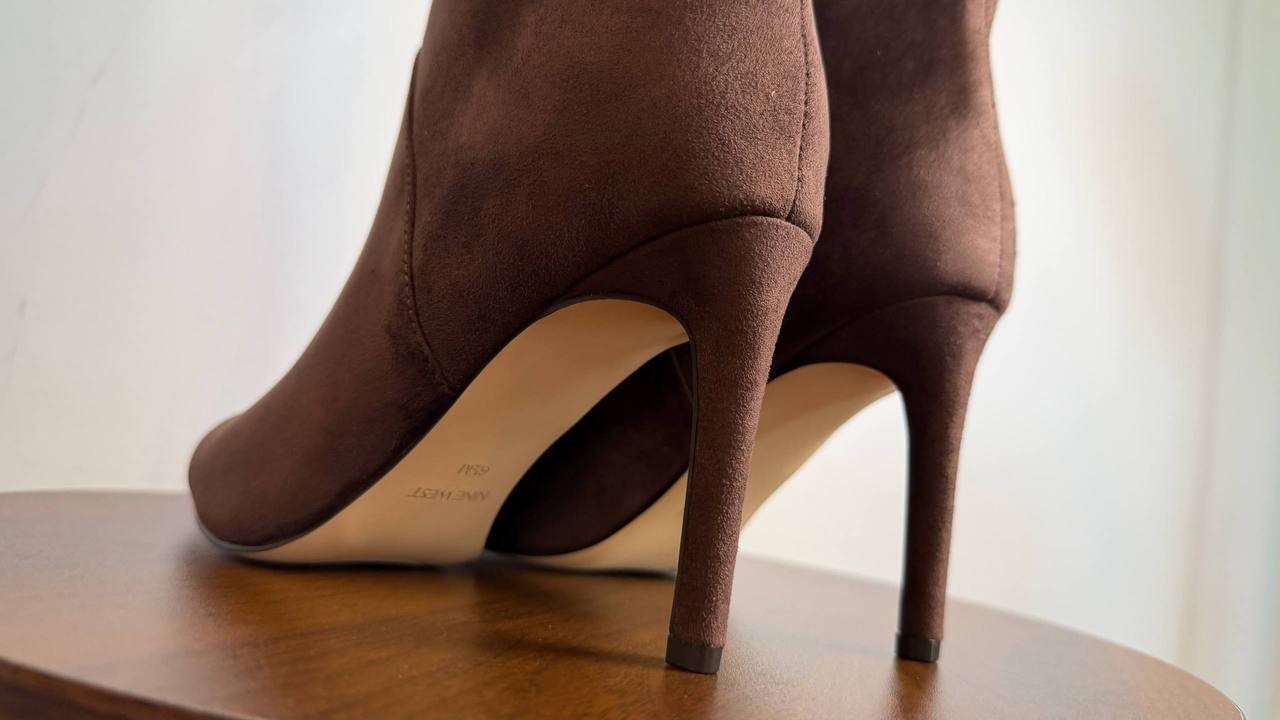 Nine West Razla Knee High Boots Dark Brown 6.5M Faux Suede Stiletto $189 NWB