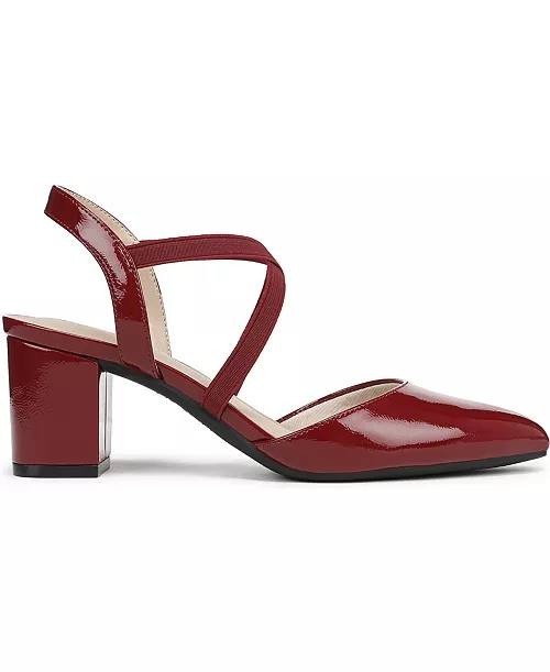 LifeStride Dark Cherry Faux Patent Slingback Pumps 11M NIB $69.99
