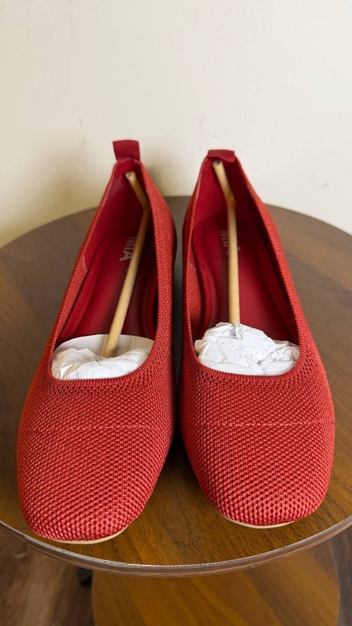 MIA Rasia Ballet Knit Round Toe Flats Red Women’s 8.5M NWB $70