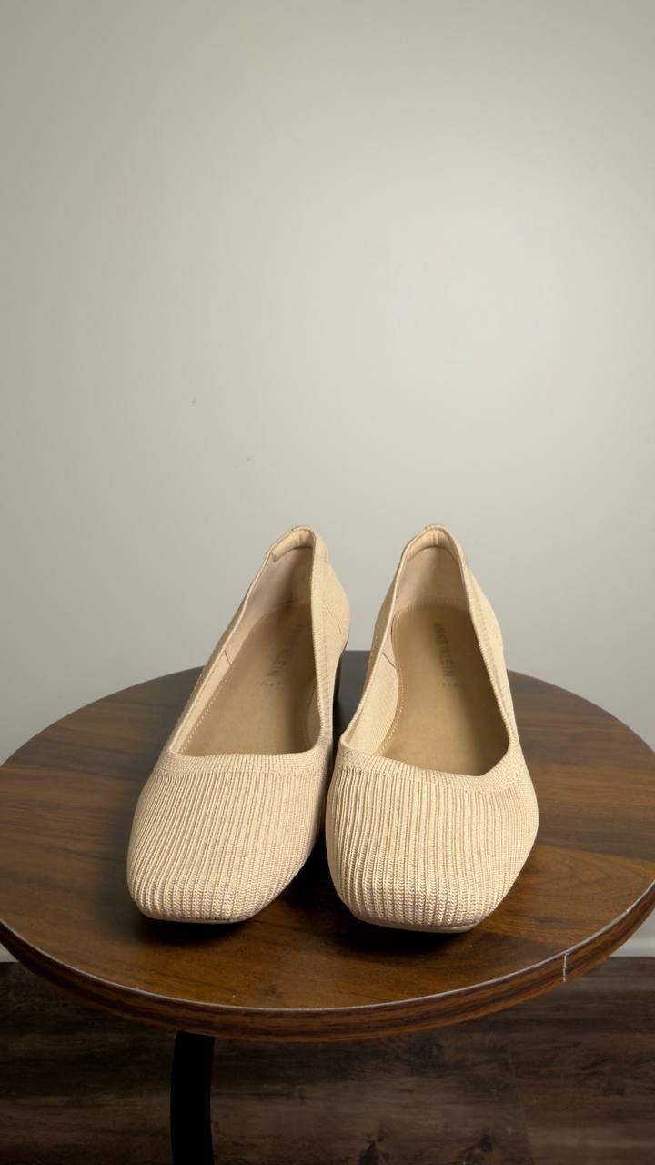 Anne  Klein  Wedge  Pumps  Tan  Knit  10M  New  $75