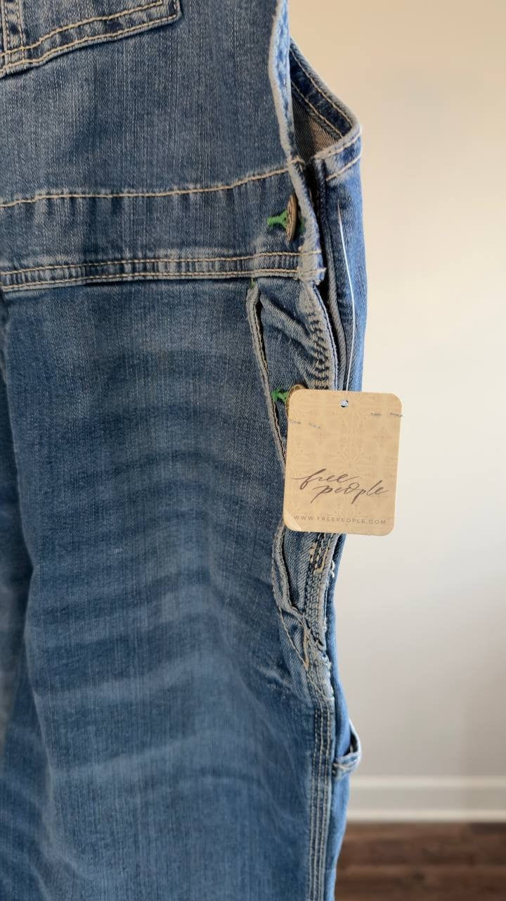 We The Free Good Luck Denim Overalls Light Beam XS NWT $148
