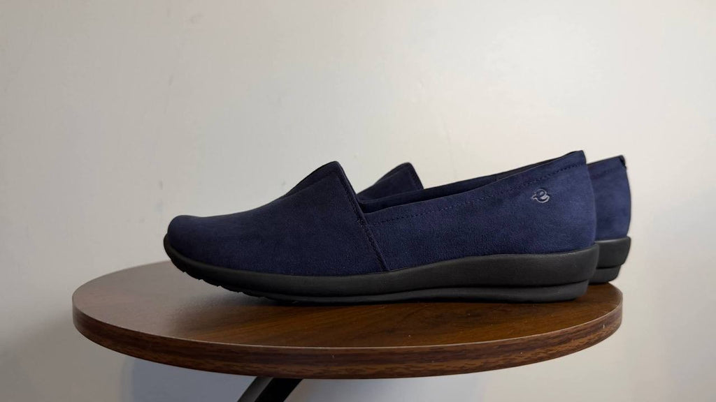 Easy Spirit Arlie Flats 7.5M Dark Blue Textile Slip‑On Lightweight NIB msrp$69