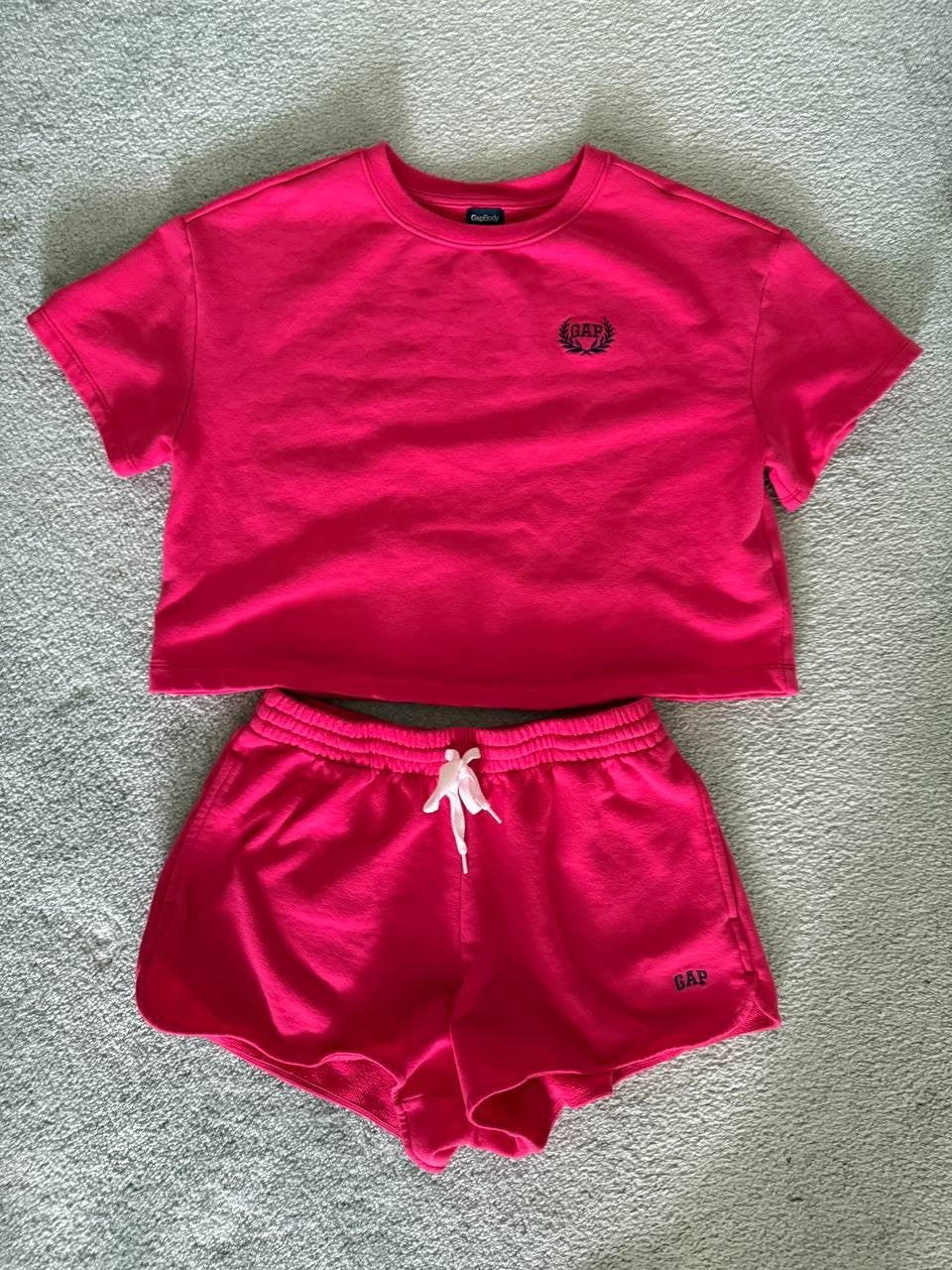 GAP Women’s Lounge Set Crop T-Shirt & Shorts Pink Size S