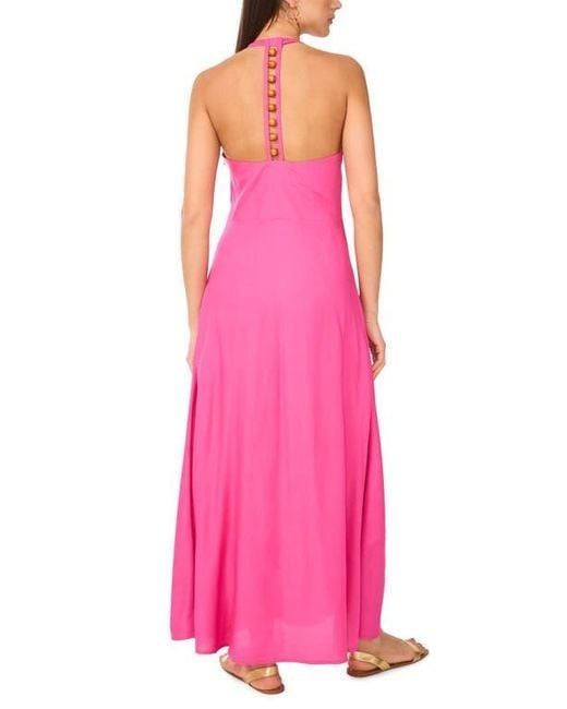 Vince Camuto Beaded Halter Maxi Dress Pink M NWT $99 – Evening Glam