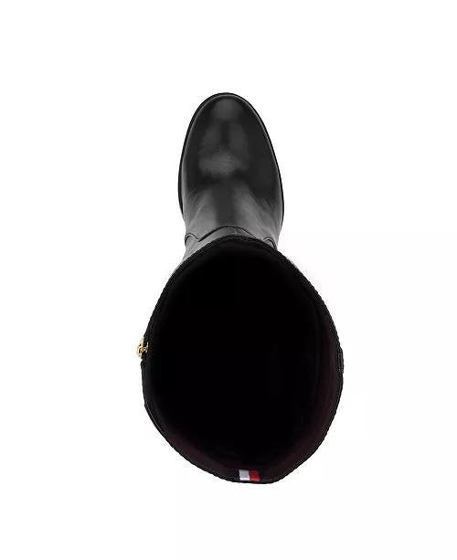 Tommy Hilfiger Ursy Women’s Knee High Dress Boots Black 8.5M Man‑Made $158.99NWB