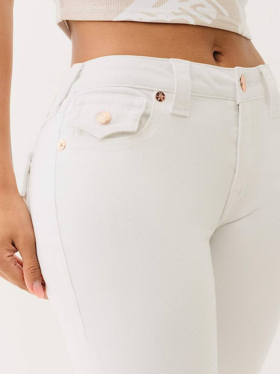 True Religion Jennie Mid Rise Curvy Skinny Jeans Optic White 24 NWT $159