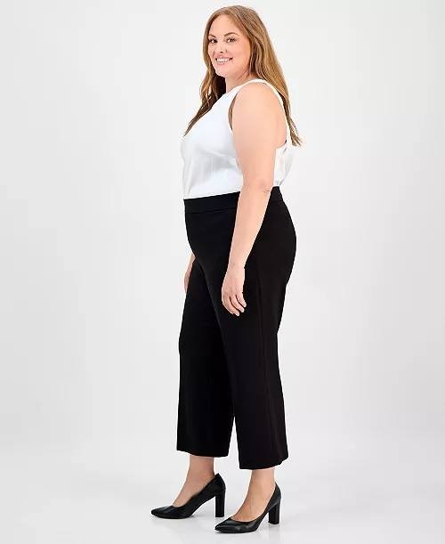 Anne Klein Plus Size Cropped Wide‑Leg Pull‑On Pants – Size 0X – NWOT
