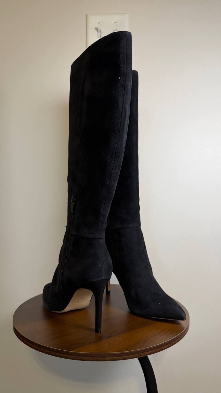 Nine West Richy Boots 8,5M Dark Red Suede Knee‑High Pointy Toe NIB msrp$249