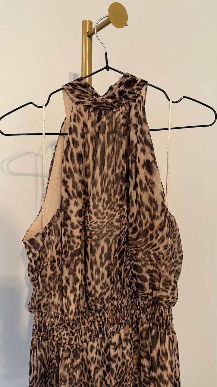Vince Camuto Halter Chiffon Jumpsuit Rich Taupe M NWT – Defective Zipper