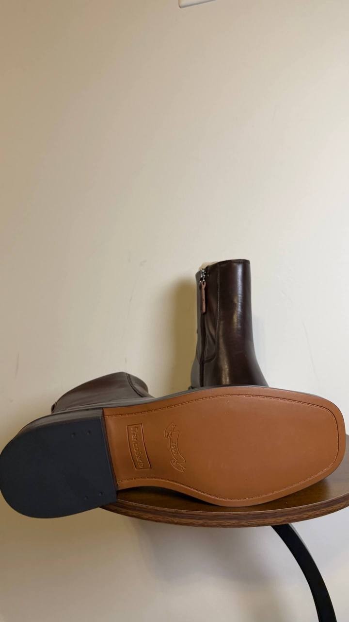 Franco Sarto Gracely Boots 9M Brown Leather NIB[Scratch Noted] msrp$175