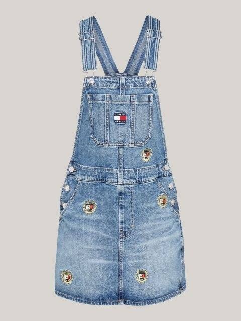 Tommy Hilfiger Embroidered Denim Dungaree Mini Dress XL - Sleeveless NWT