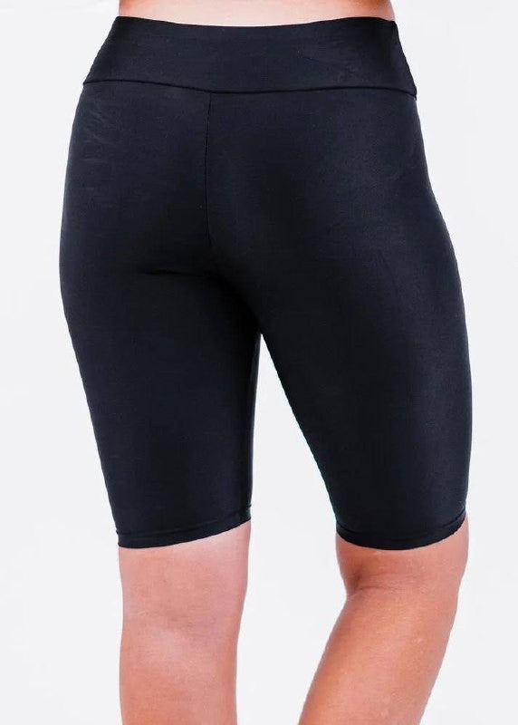 Calypsa by ModLi Long Bike Swim Shorts Size L NWT Black Swim Bottoms msrp$59.95