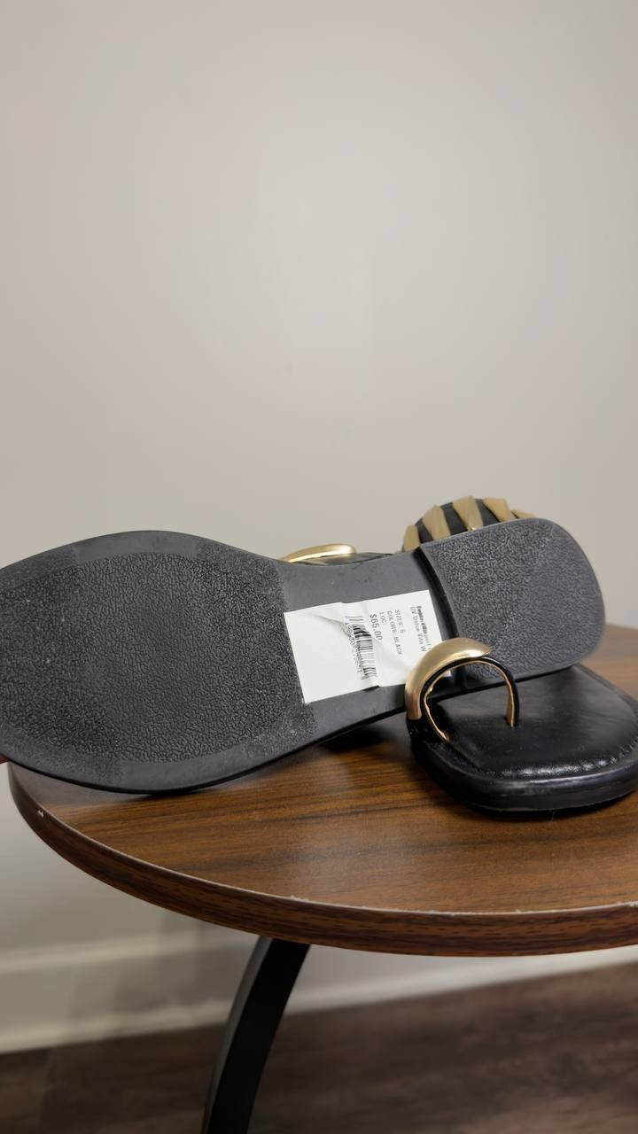 DV  Dolce  Vita  Flat  Sandals  Black  6  New  $65