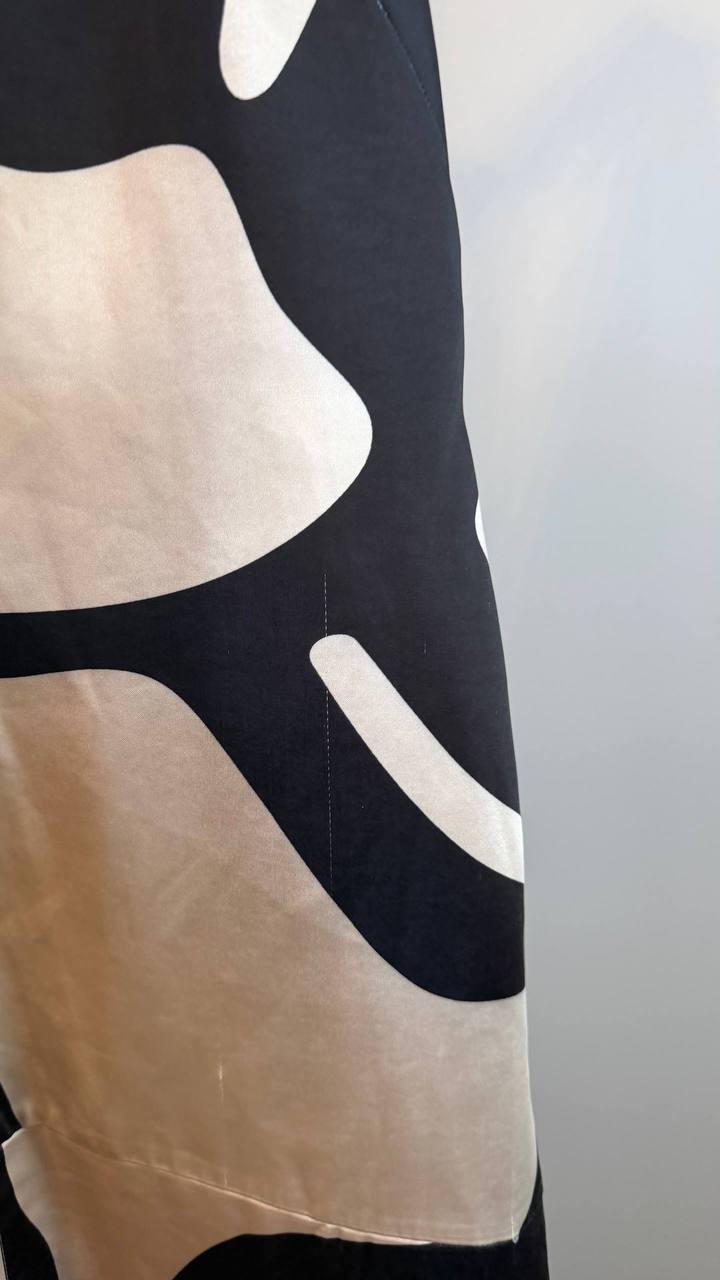 Parker Nia Abstract Print Plunge Halter Dress Open Back Multi Size14 NWT snags