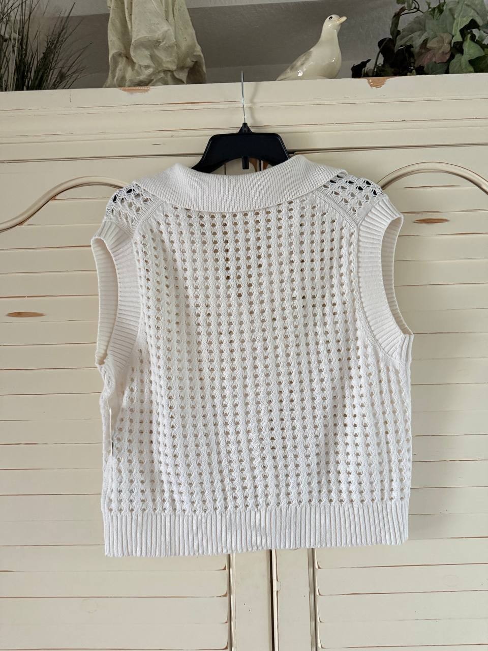 Velvet by Graham &amp; Spencer Taye Sweater White M NWT Cotton-Blend, Crew Neck