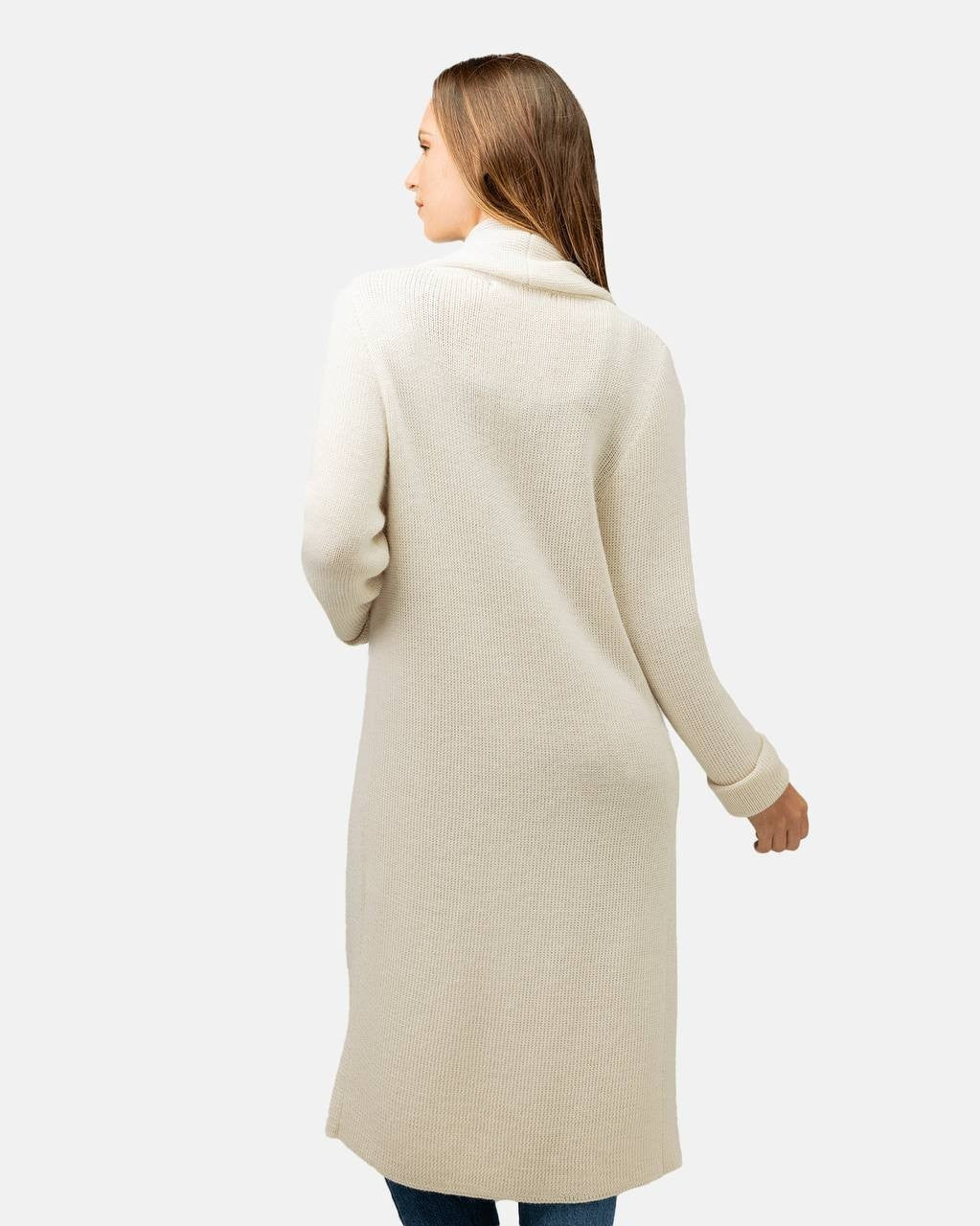 Simply Natural Nina Long Alpaca Cardigan Off White One Size NWT $360