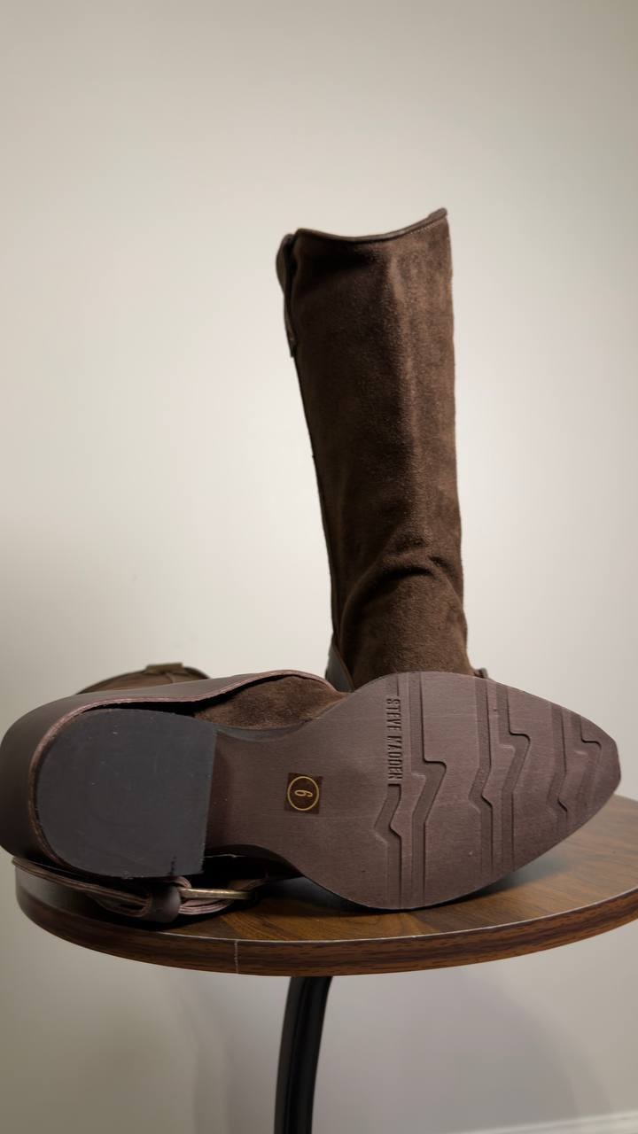 Steve  Madden  Ashwood  Western   Boots  Brown  Suede  6  New  in  Box  $189.95