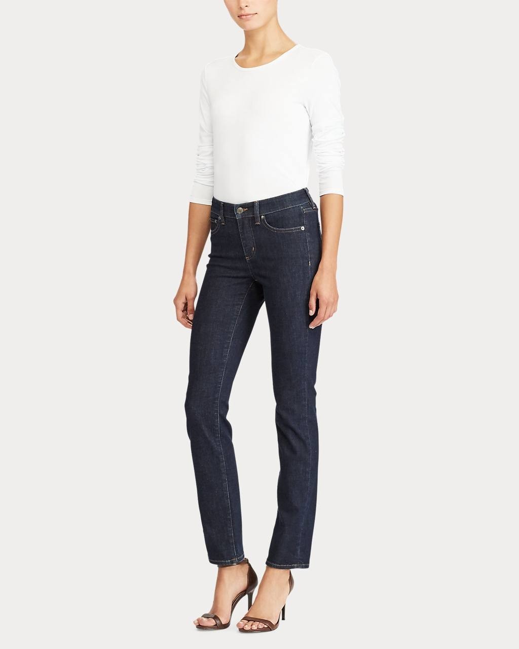 Lauren Ralph Lauren Premier Straight Jeans Cotton Khaki 14P NWT MSRP $125