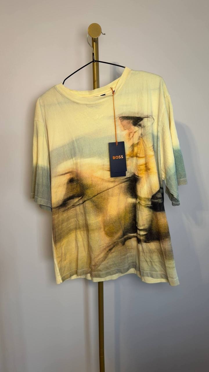 BOSS Print T‑Shirt Pastel Yellow L NWT $79