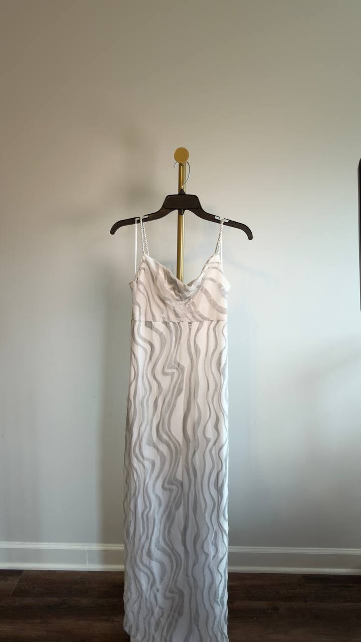 Parker Sleeveless Cowl Neck Maxi Dress Women’s 0 Silver Multi NWT $170
